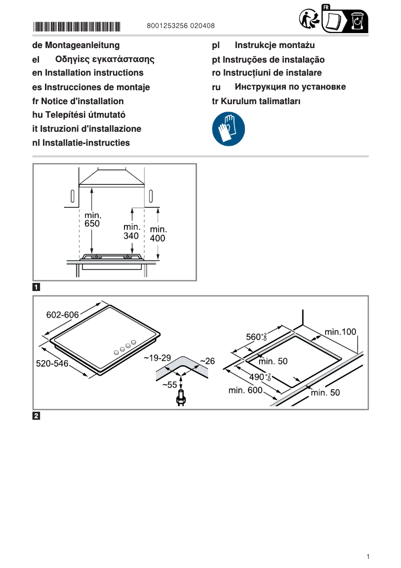 Page 1 of the manual Instructions / Assembly Siemens ER6A6PB70D