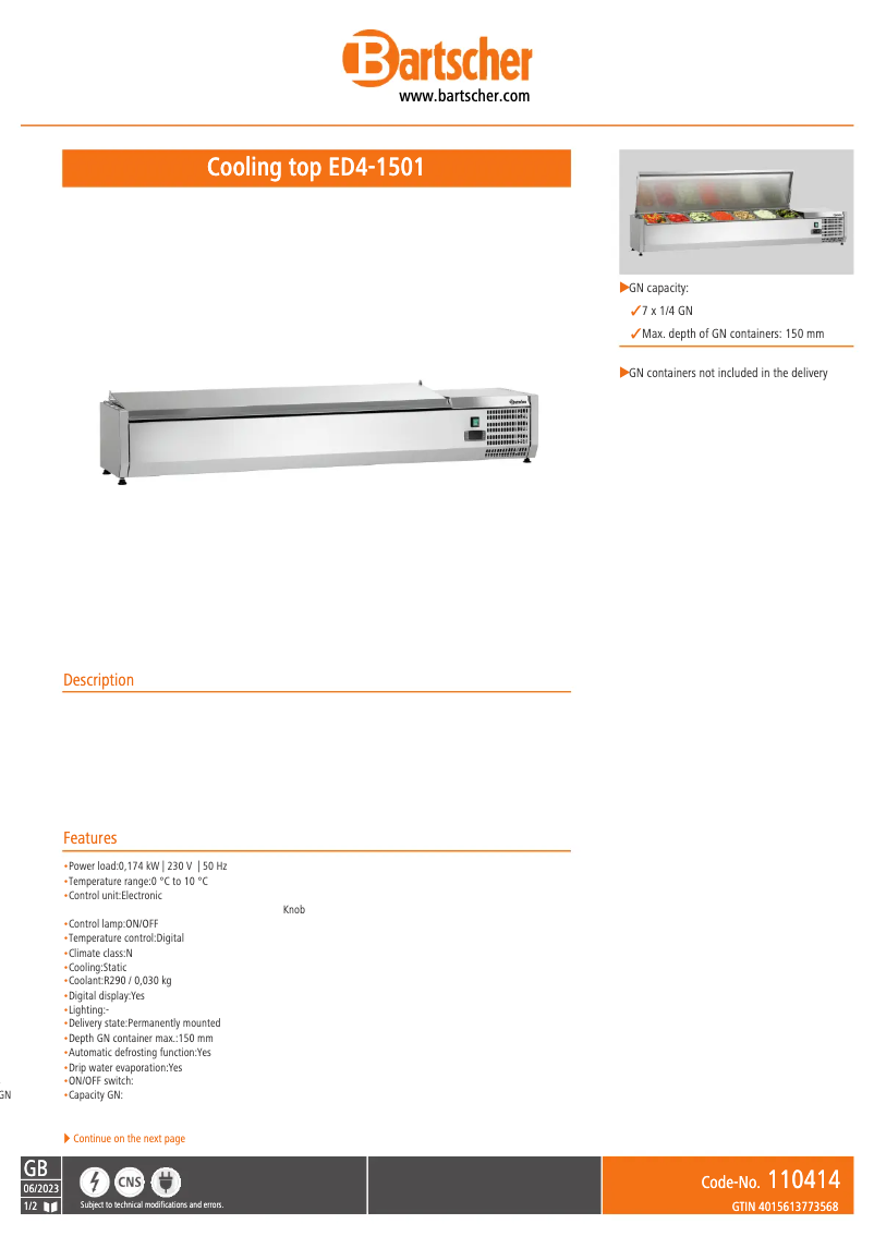 First page image of the manual for ED4-1501