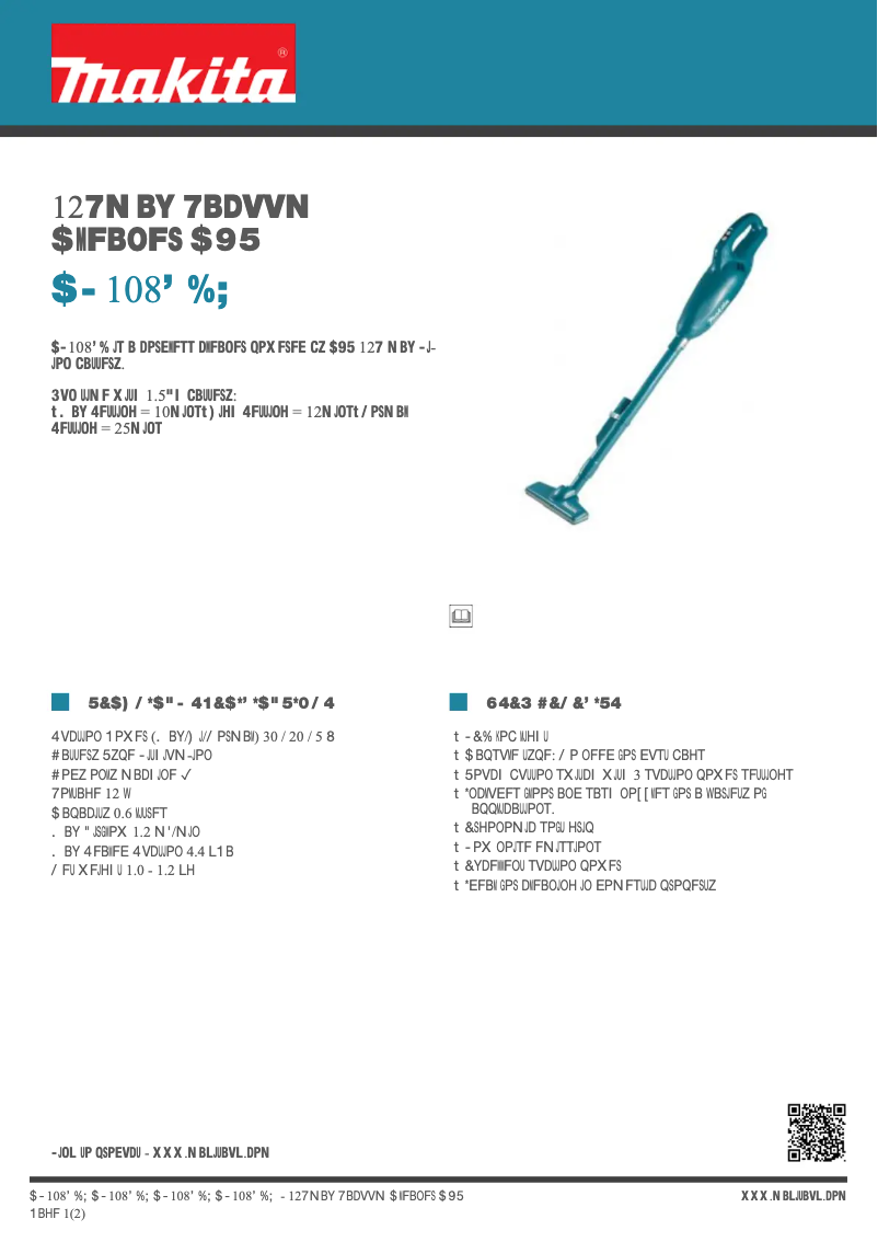 Page 1 of the manual Technical Sheet Makita CL108FDZ