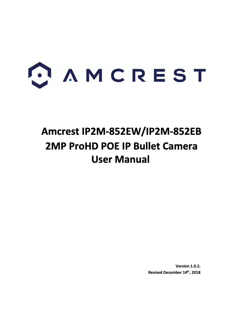 Page 1 of the manual User Manual Amcrest IP2M-852EB