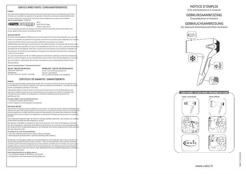 Page 1 of the manual User Manual Rowenta CV4212