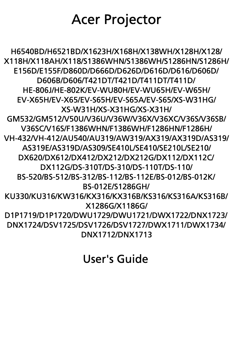 Page 1 of the manual User Manual Acer DX225A