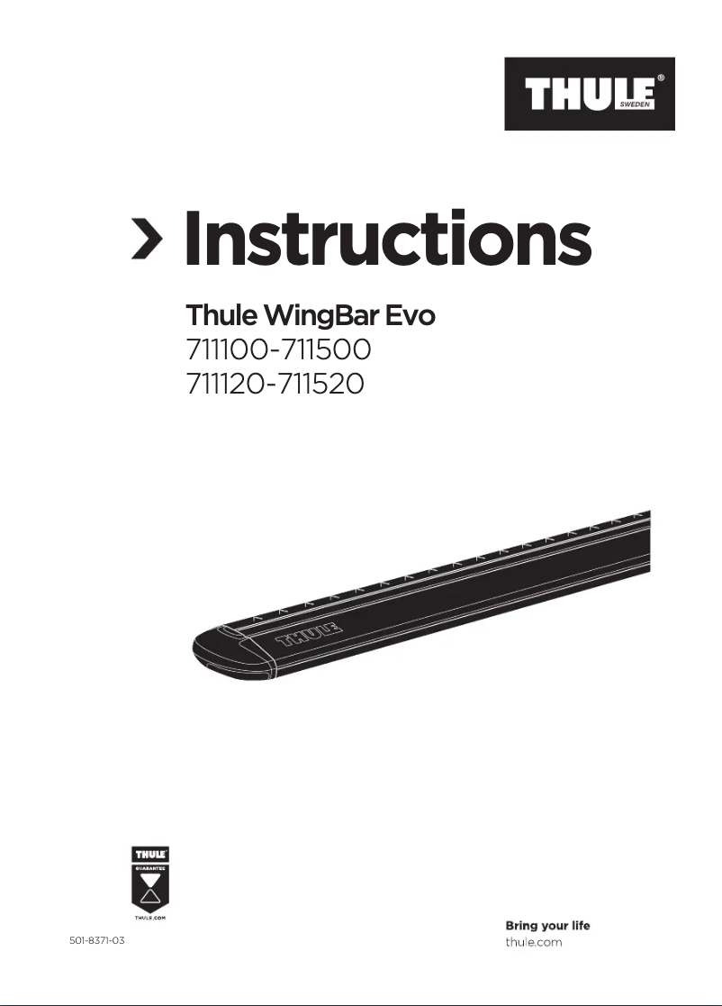 Page 1 of the manual User Manual Thule WingBar Evo 127