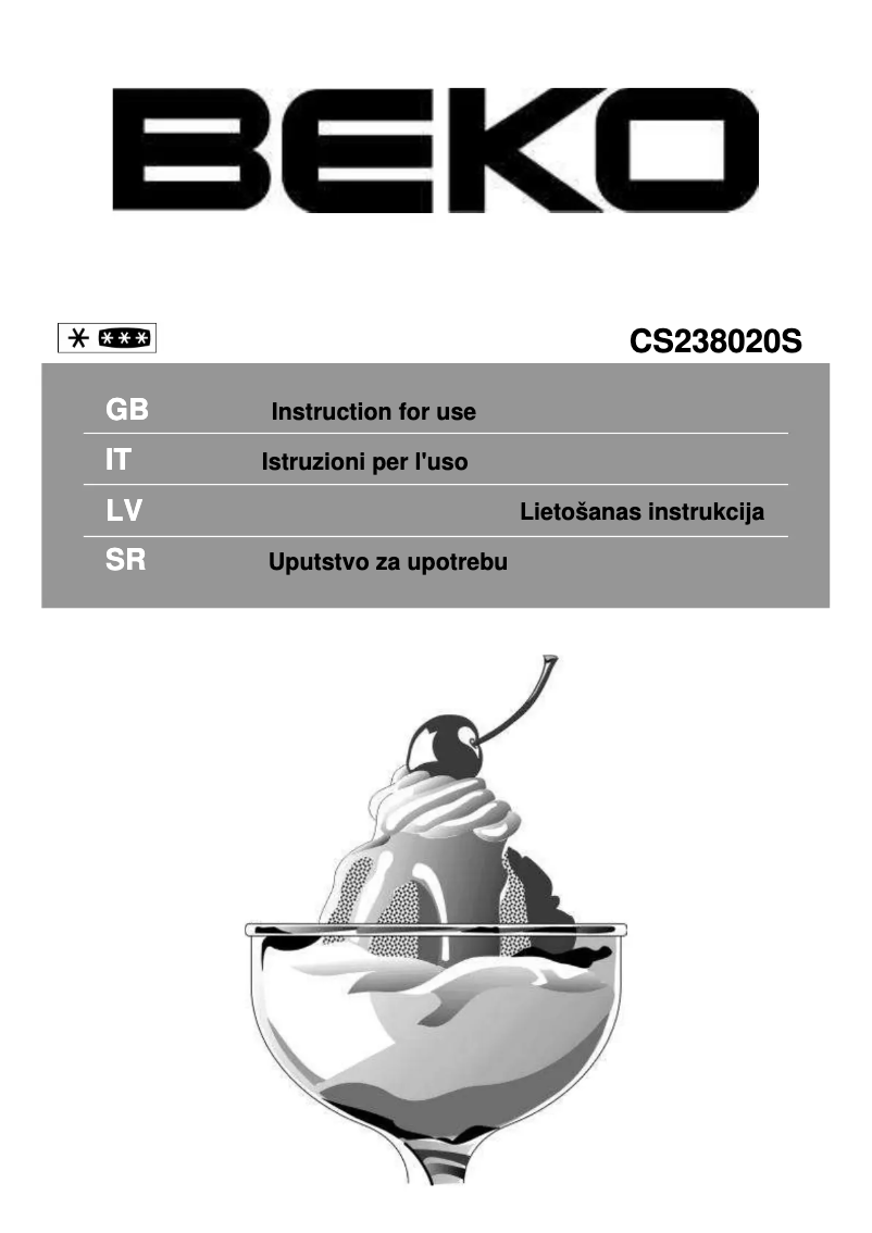 First page image of the manual for CS238020S