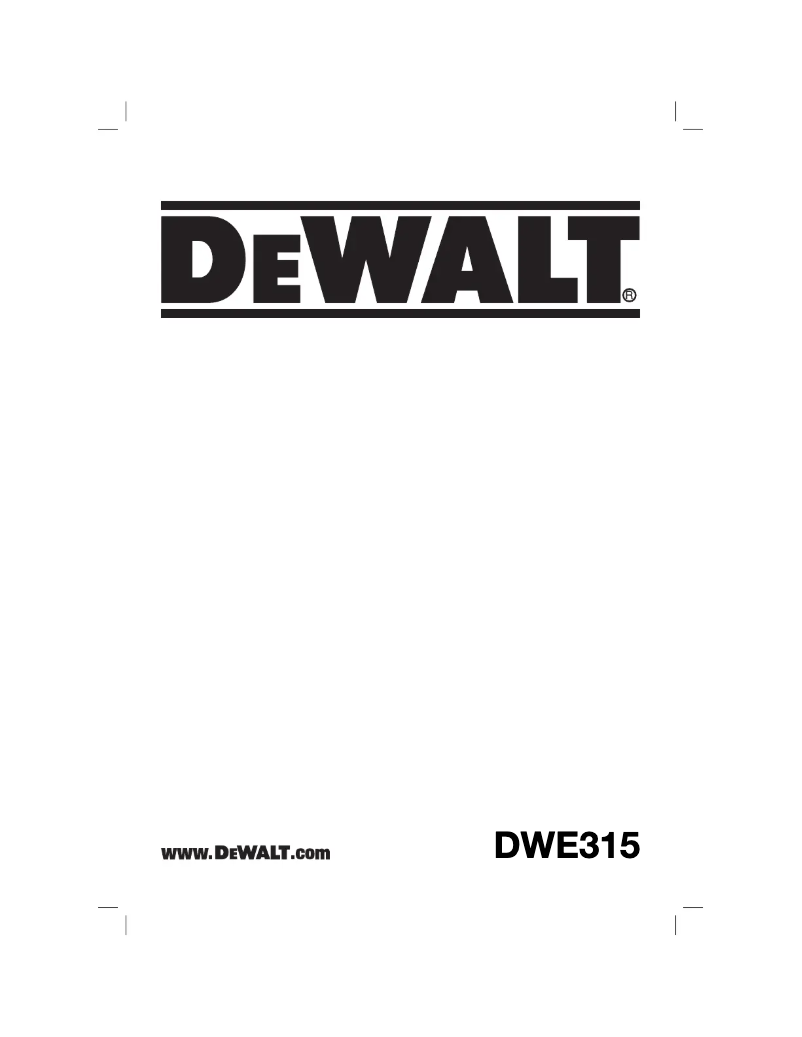 Page 1 of the manual User Manual DeWalt DWE315