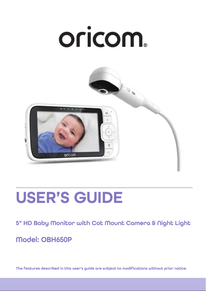 Page 1 de la notice Manuel utilisateur Oricom OBH650P