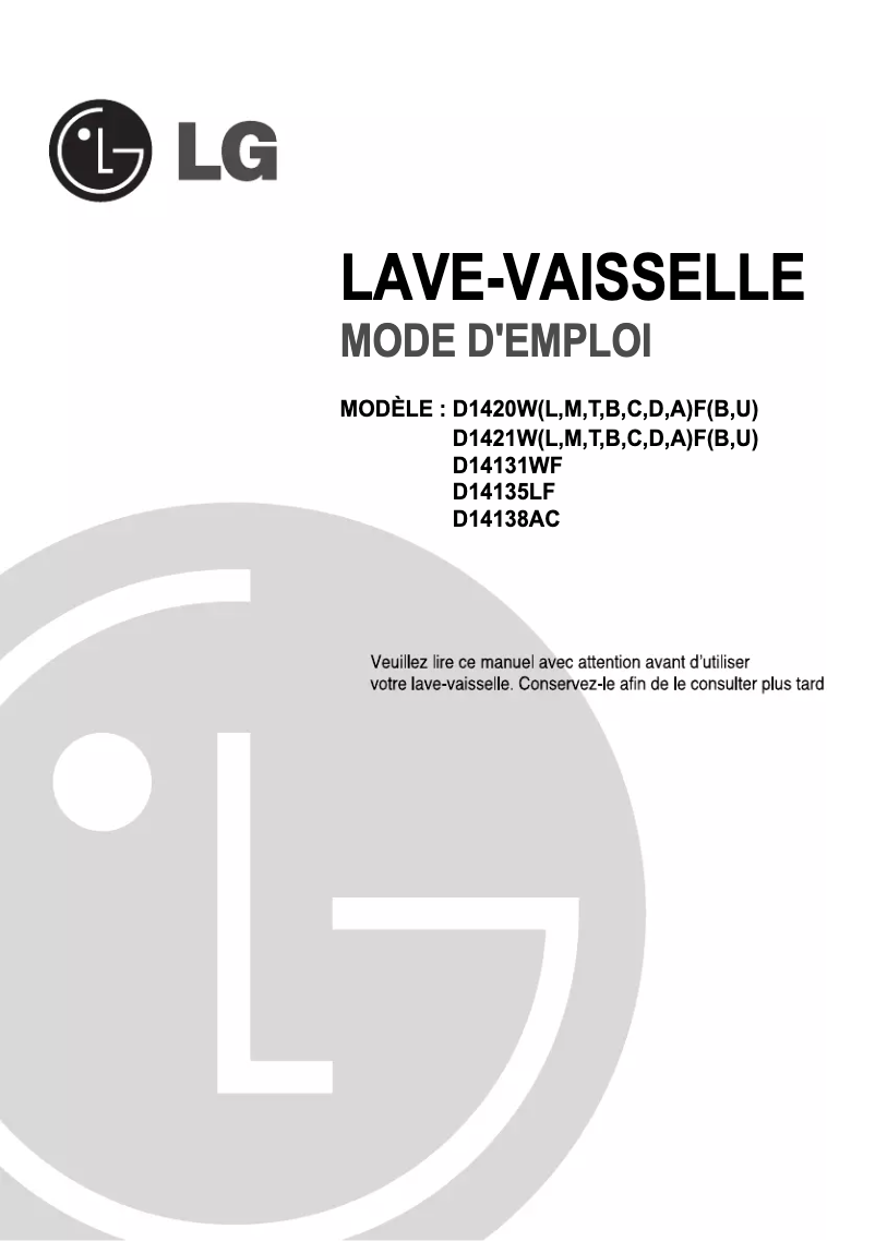 First page image of the manual for D14138AC