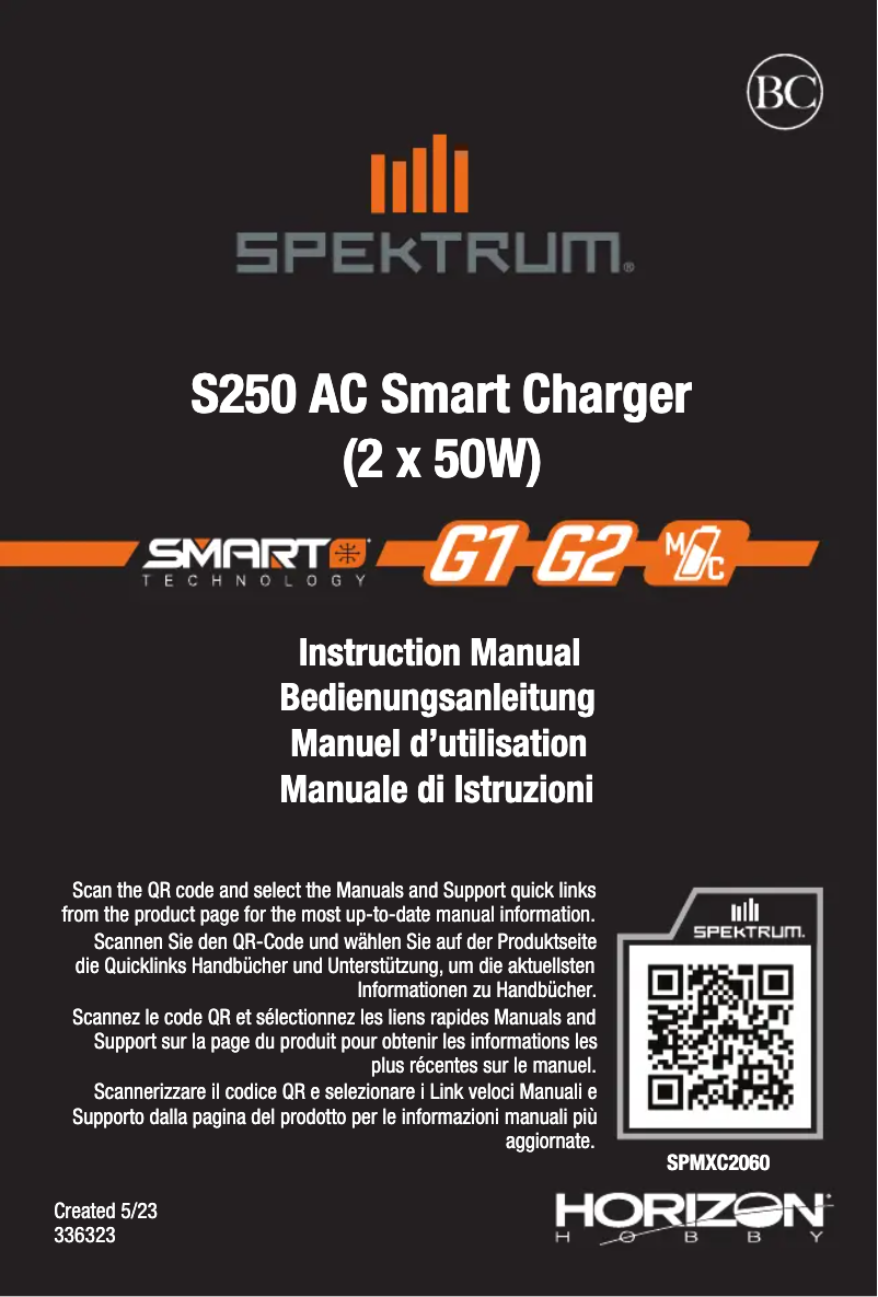 Page 1 of the manual User Manual Spektrum SPMXC2060