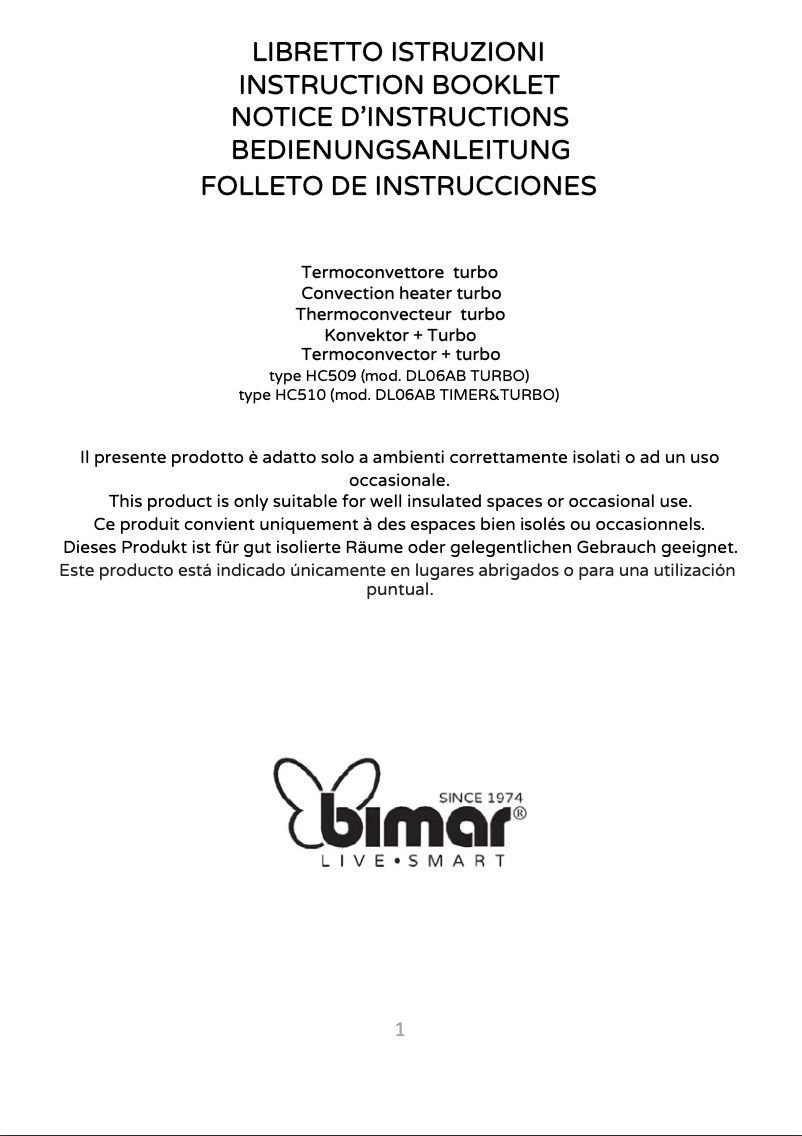Page 1 of the manual User Manual Bimar HC510