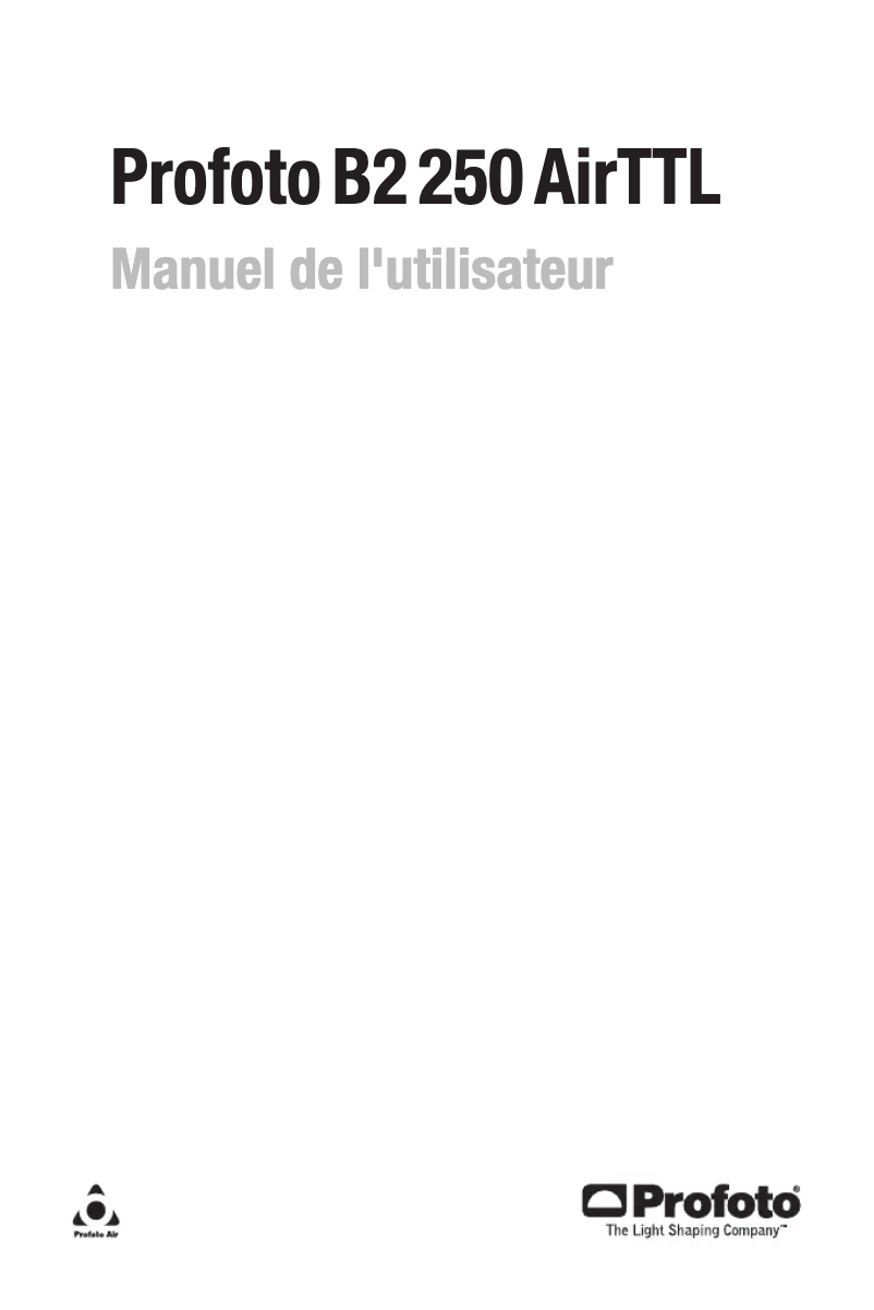 First page image of the manual for B2 250 AirTTL