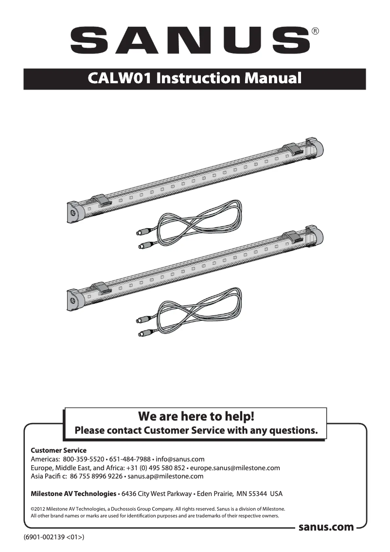 Page 1 of the manual User Manual Sanus CALW01