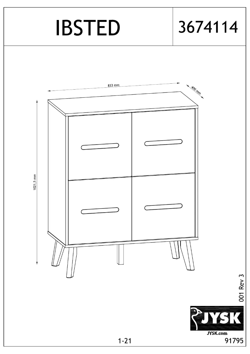 Page 1 of the manual User Manual JYSK Ibsted (84x103x40)