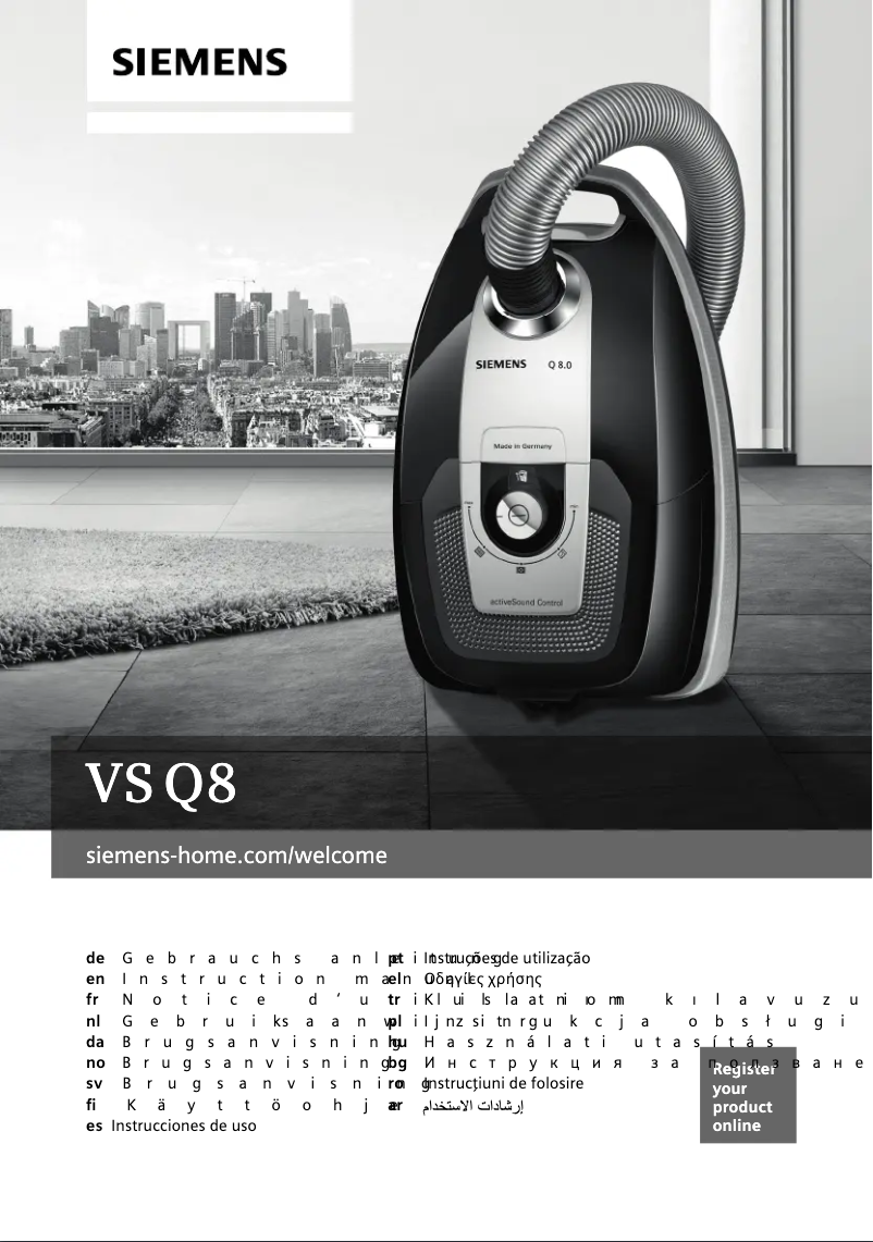 First page image of the manual for VSQ8SEN72A