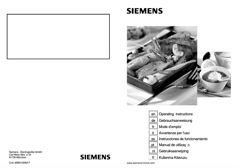 Page 1 of the manual User Manual Siemens EP718QB20E