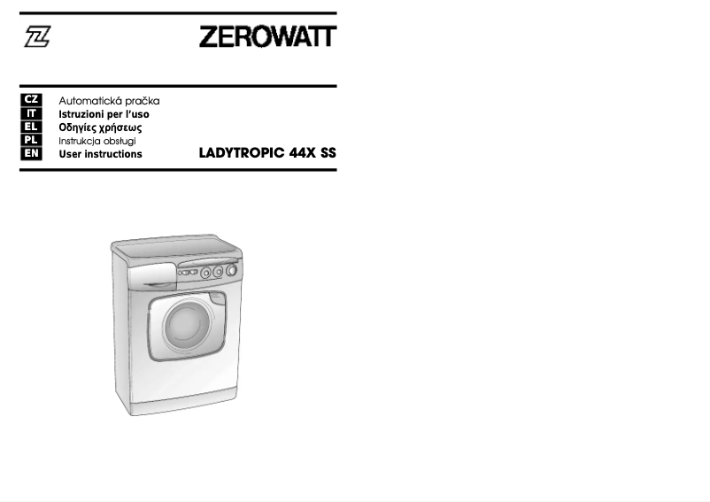 First page image of the manual for Ladytropic 44X SS