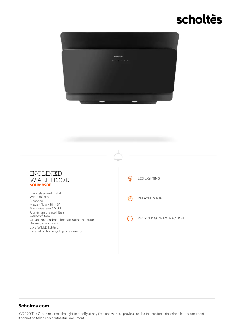 First page image of the manual for SOHV1920B