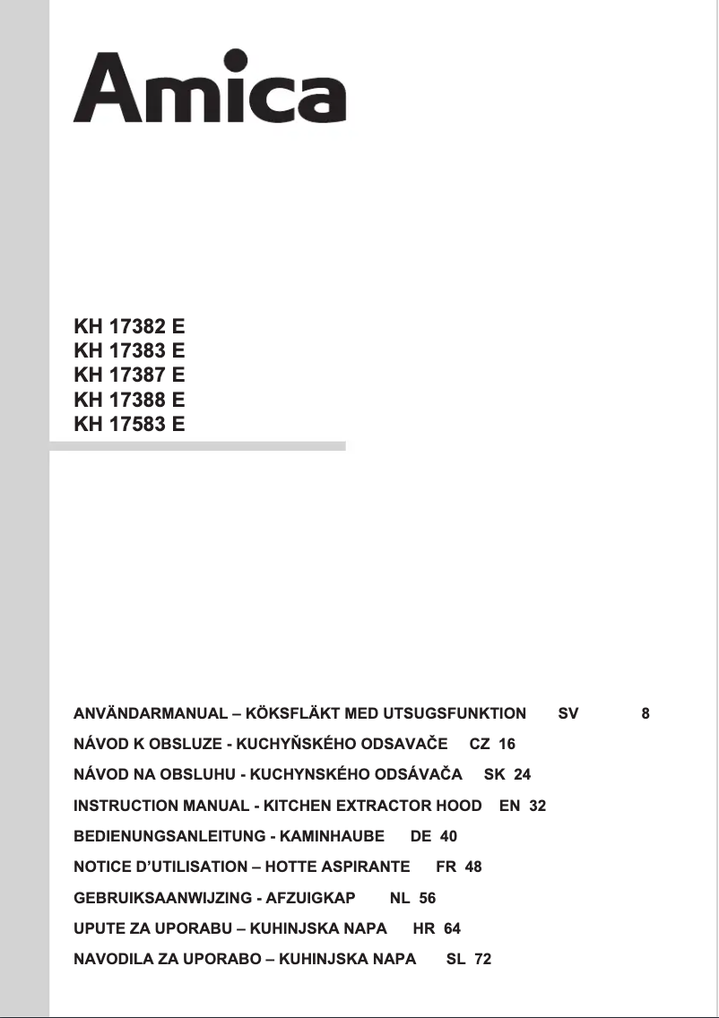 First page image of the manual for KH 17583-1 E