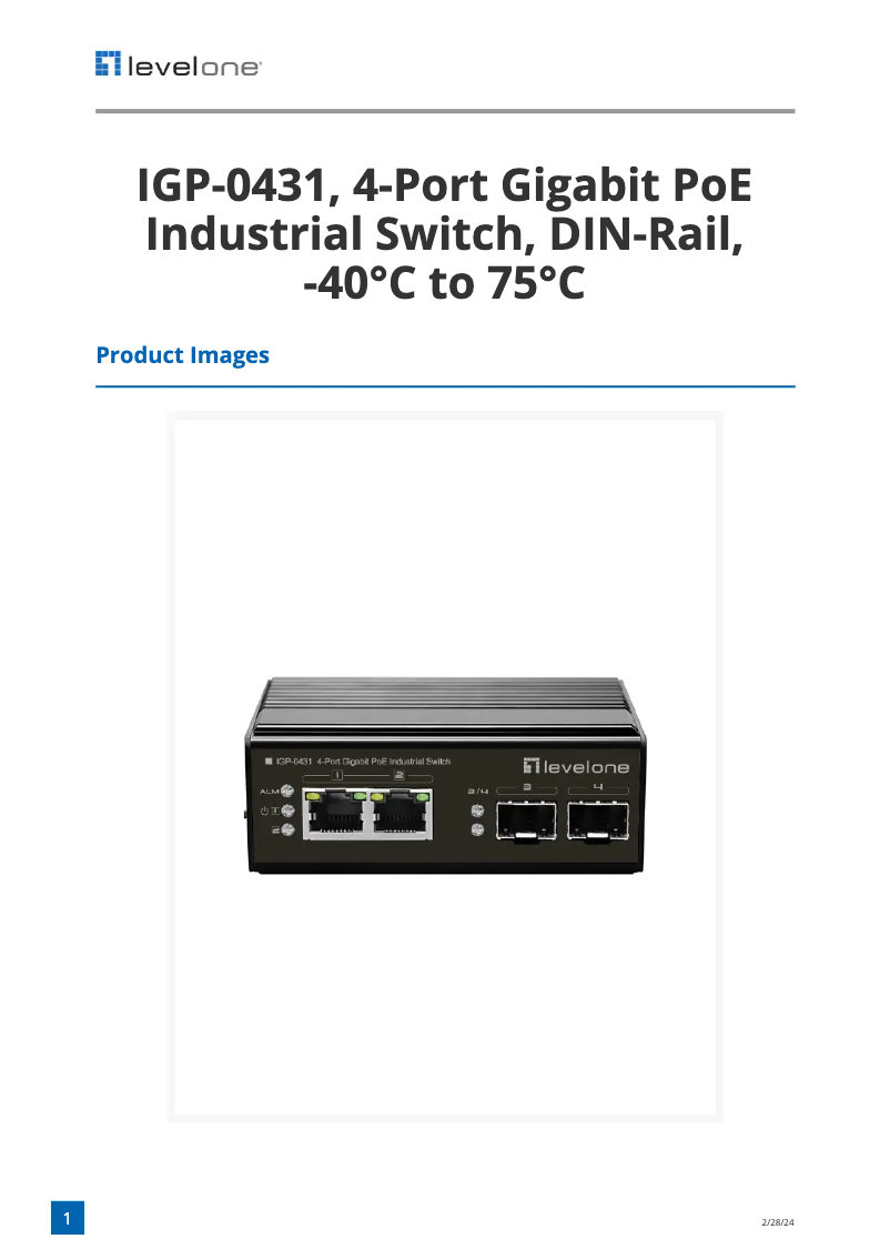 First page image of the manual for IGP-0431