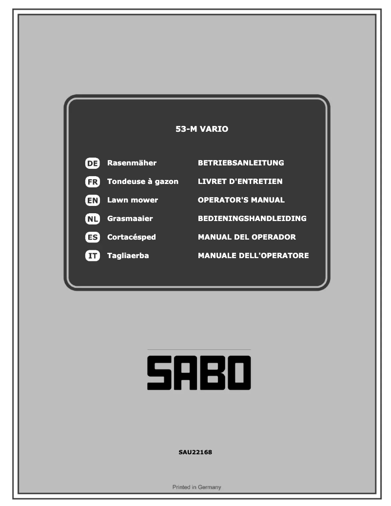 Page 1 of the manual User Manual SABO 53-M VARIO