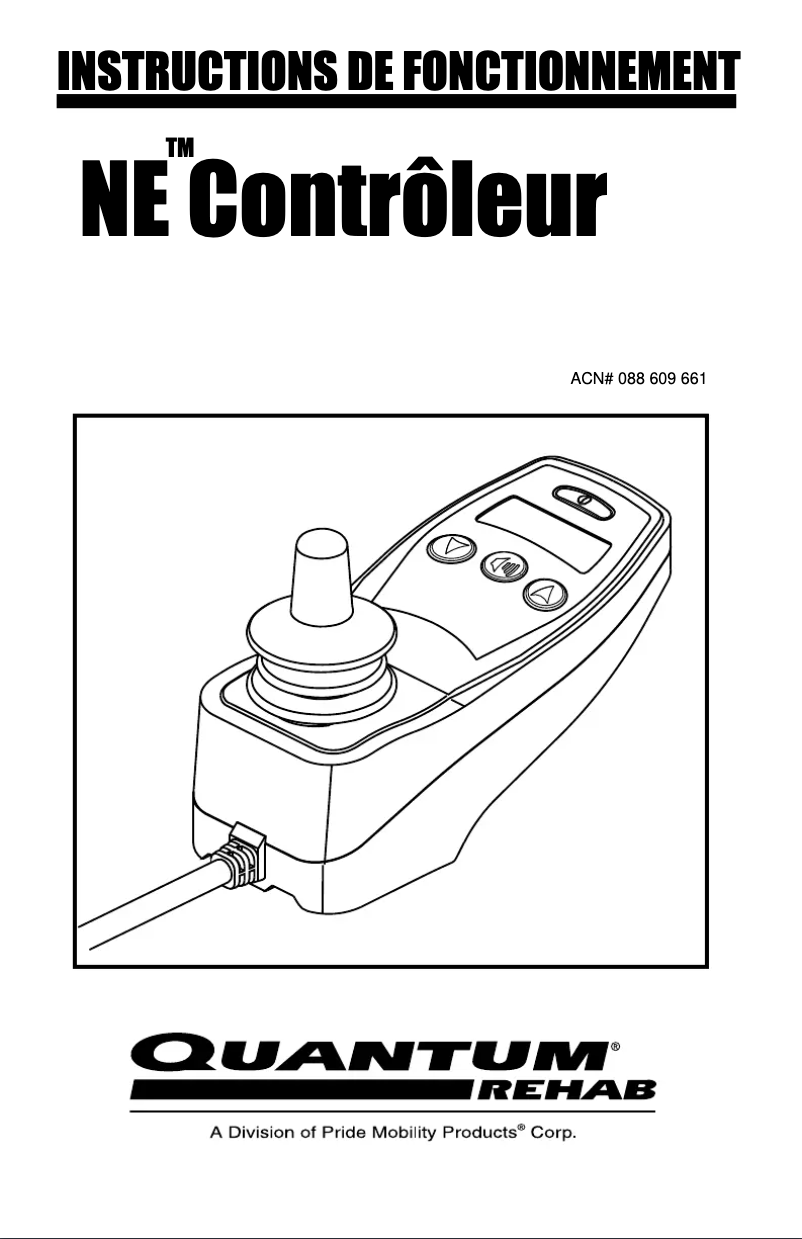 Page 1 of the manual User Manual Quantum NE Controller