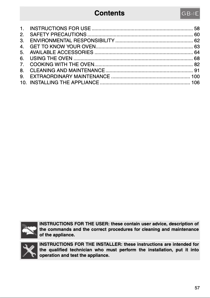 Page 1 of the manual User Manual Smeg SCT485X-8