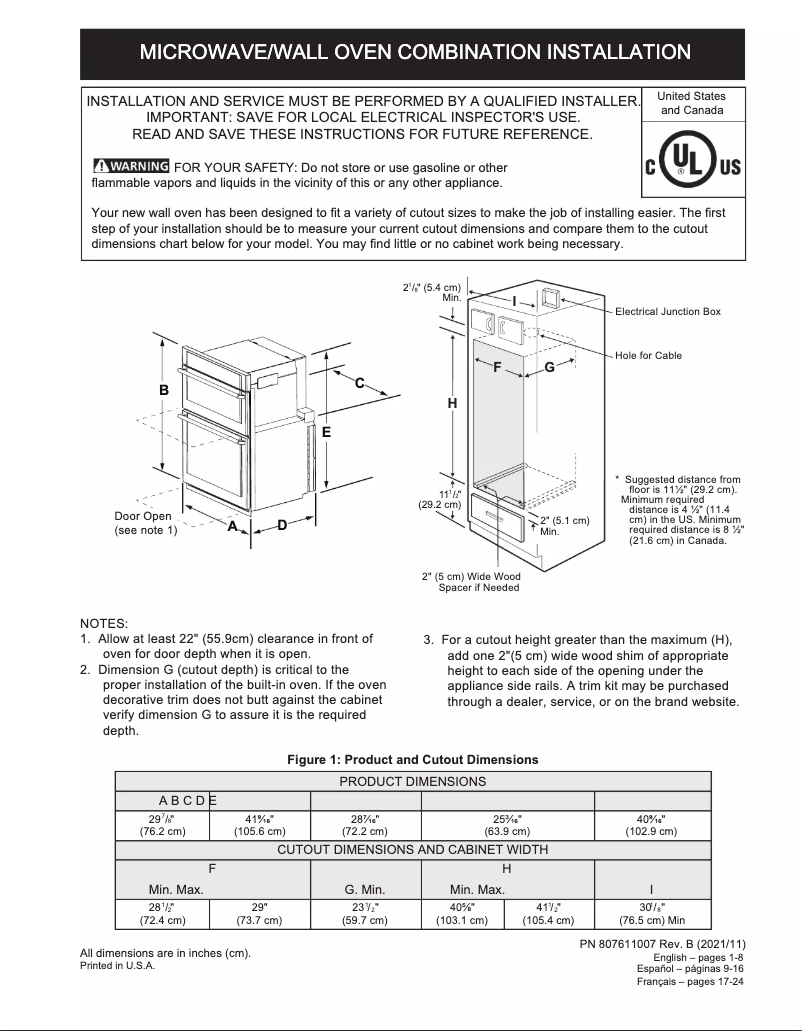 First page image of the manual for GCWM3067AF