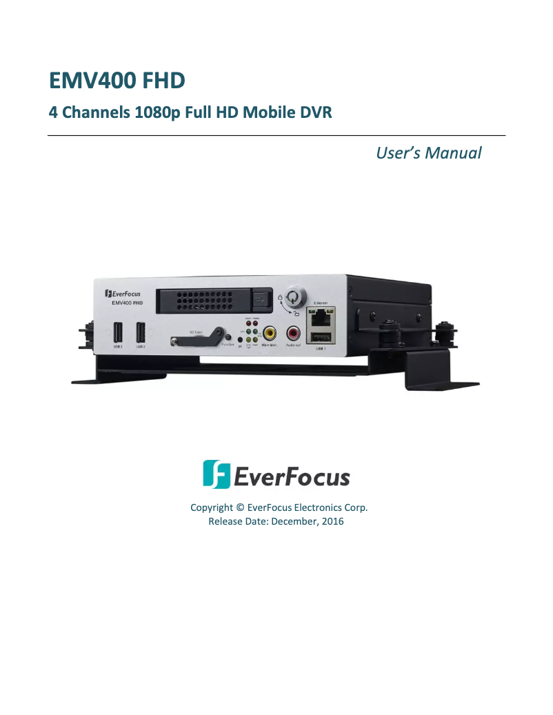 Page 1 of the manual User Manual EverFocus EMV400FHD