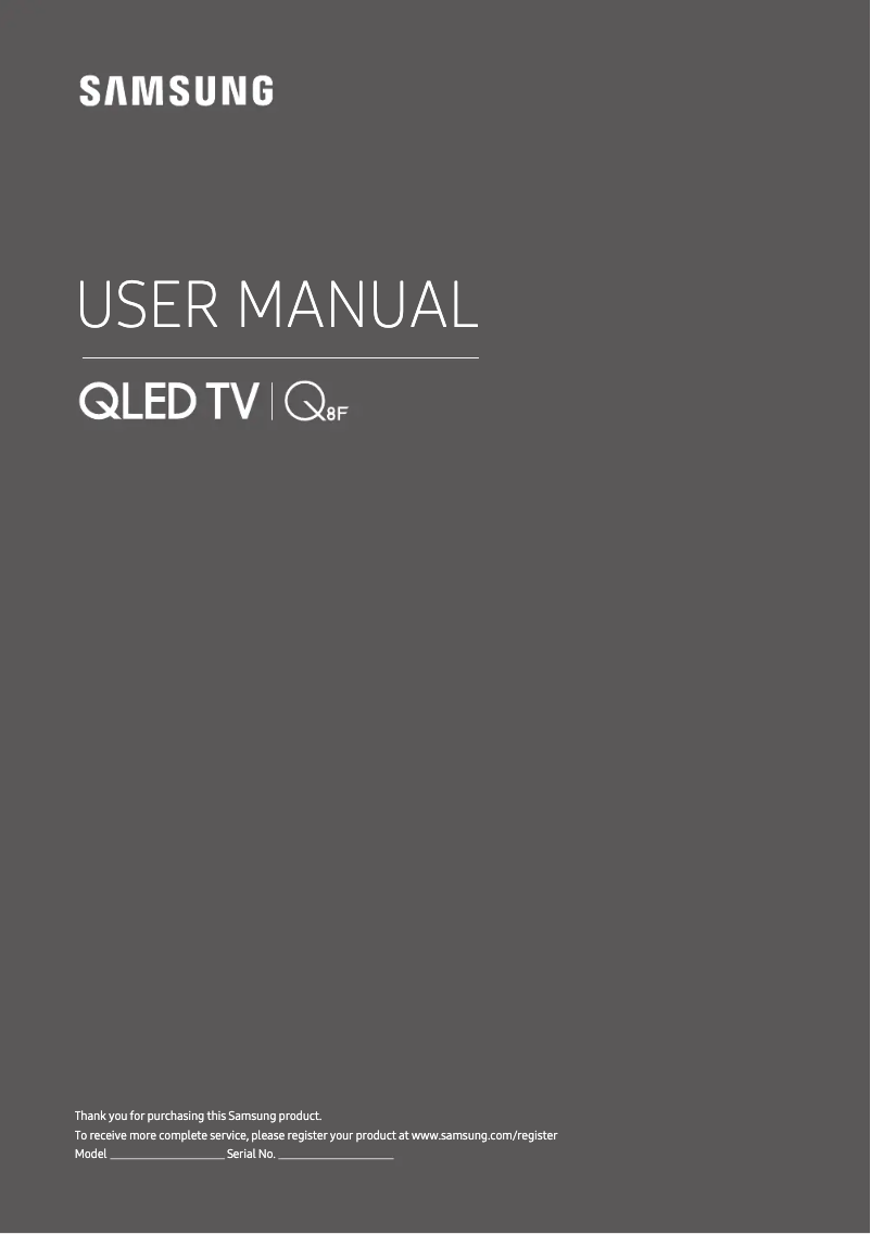 Page 1 of the manual User Manual Samsung QE65Q8FAMT