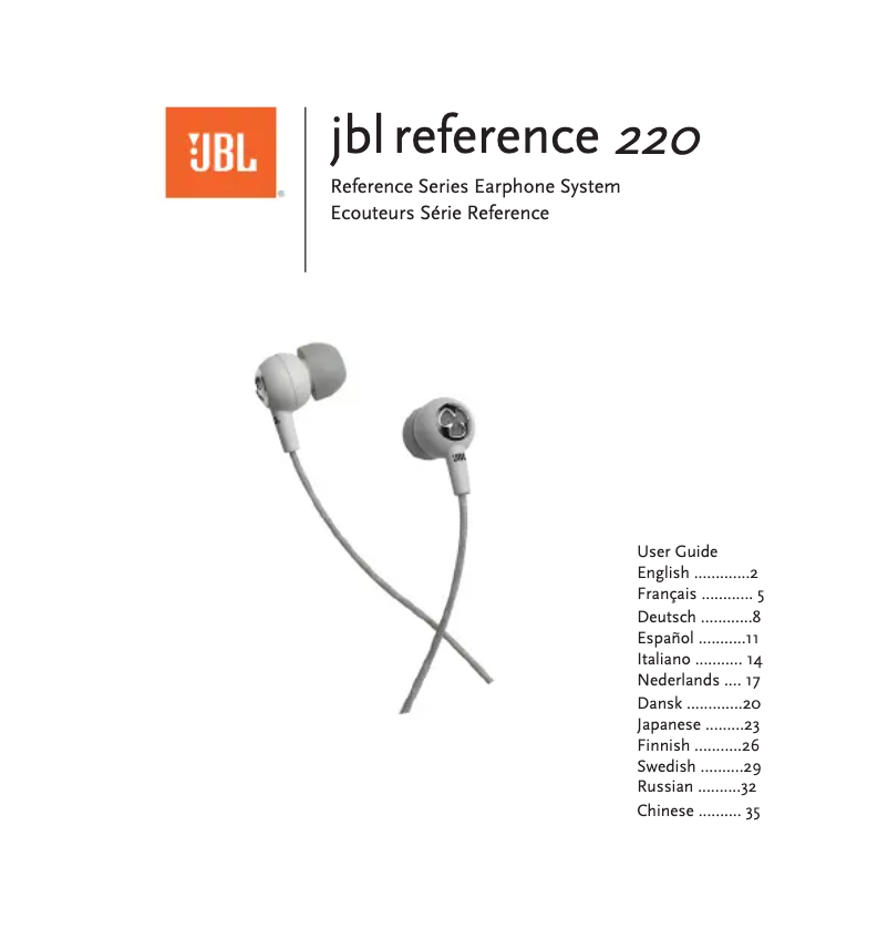 Page 1 of the manual User Manual JBL Reference 220