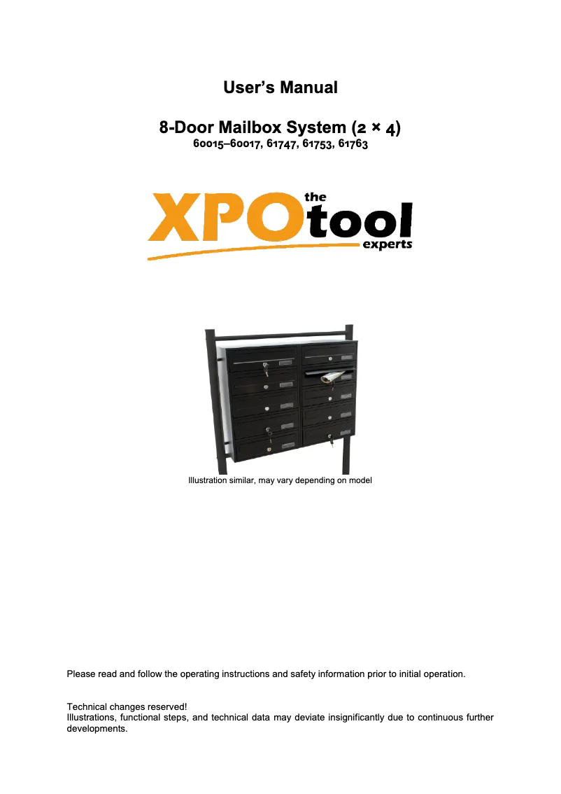 First page image of the manual for 61747