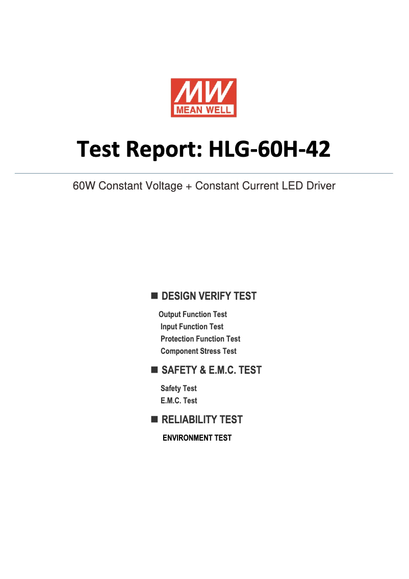 First page image of the manual for HLG-60H-42