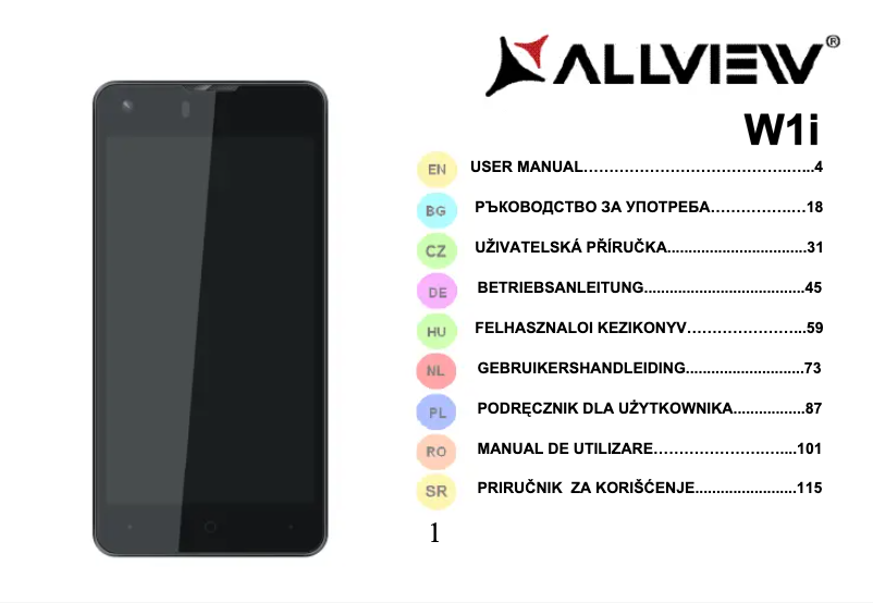 First page image of the manual for W1i