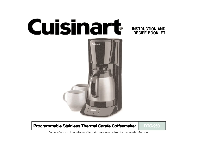 Page 1 of the manual User Manual Cuisinart DTC-950