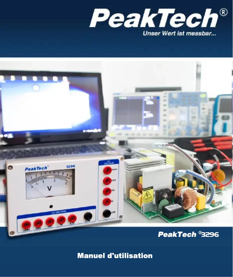 Page 1 of the manual User Manual PeakTech 3296