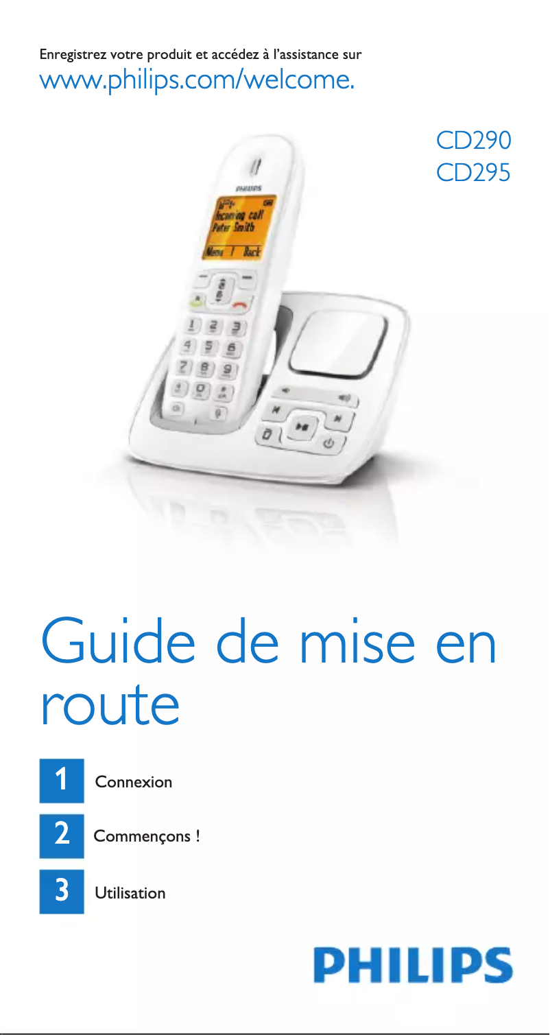 Page 1 of the manual Quick Start Guide Philips BeNear CD2951B