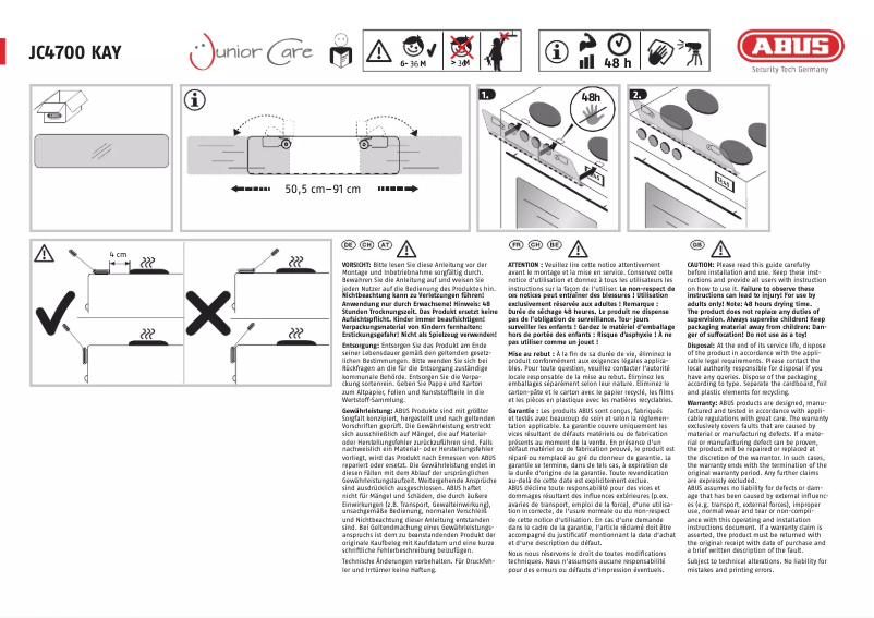 Page 1 of the manual Installation Guide Abus JC4700 KAY