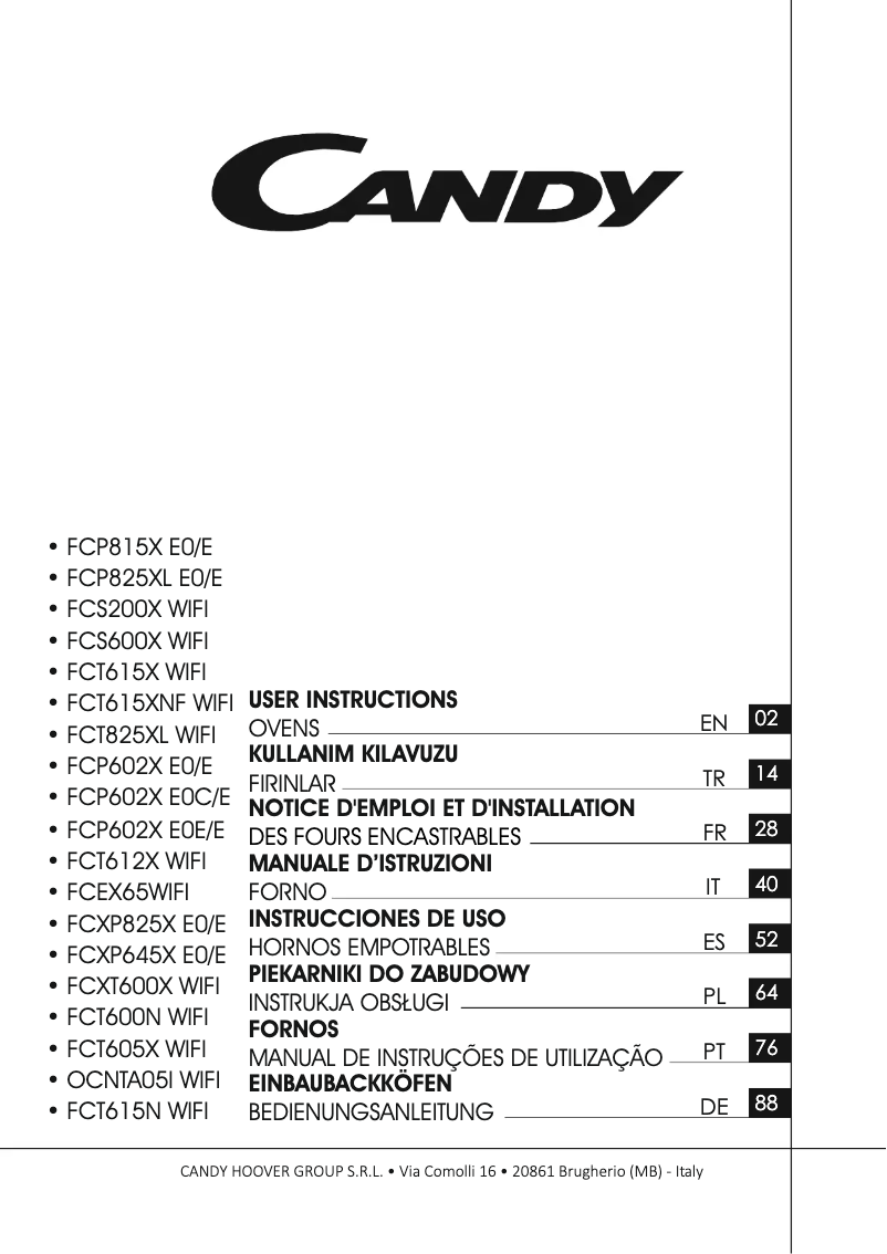 Page 1 of the manual User Manual Candy FCEX65WIFI