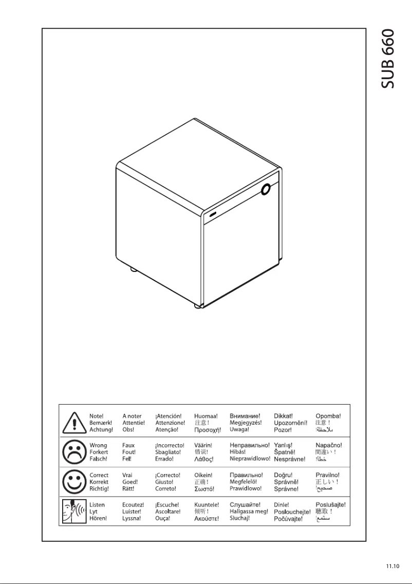 Page 1 of the manual User Manual Jamo SUB 660