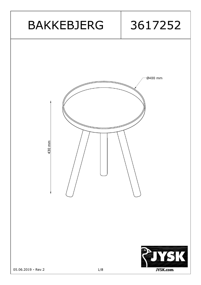 Page 1 of the manual User Manual JYSK Bakkebjerg