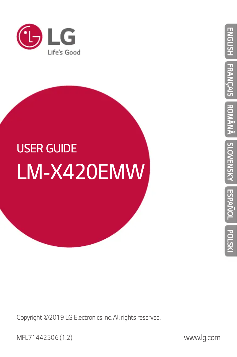 Page 1 of the manual User Manual LG LM-X420EMW