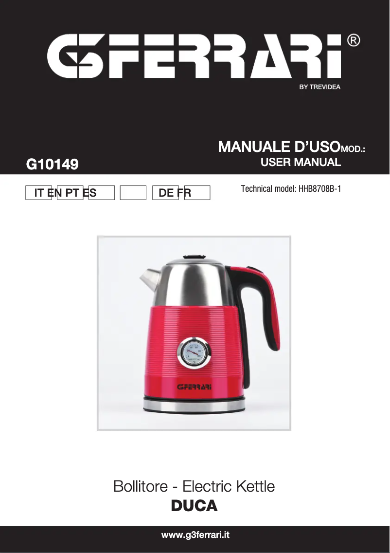 First page image of the manual for Duca G10149