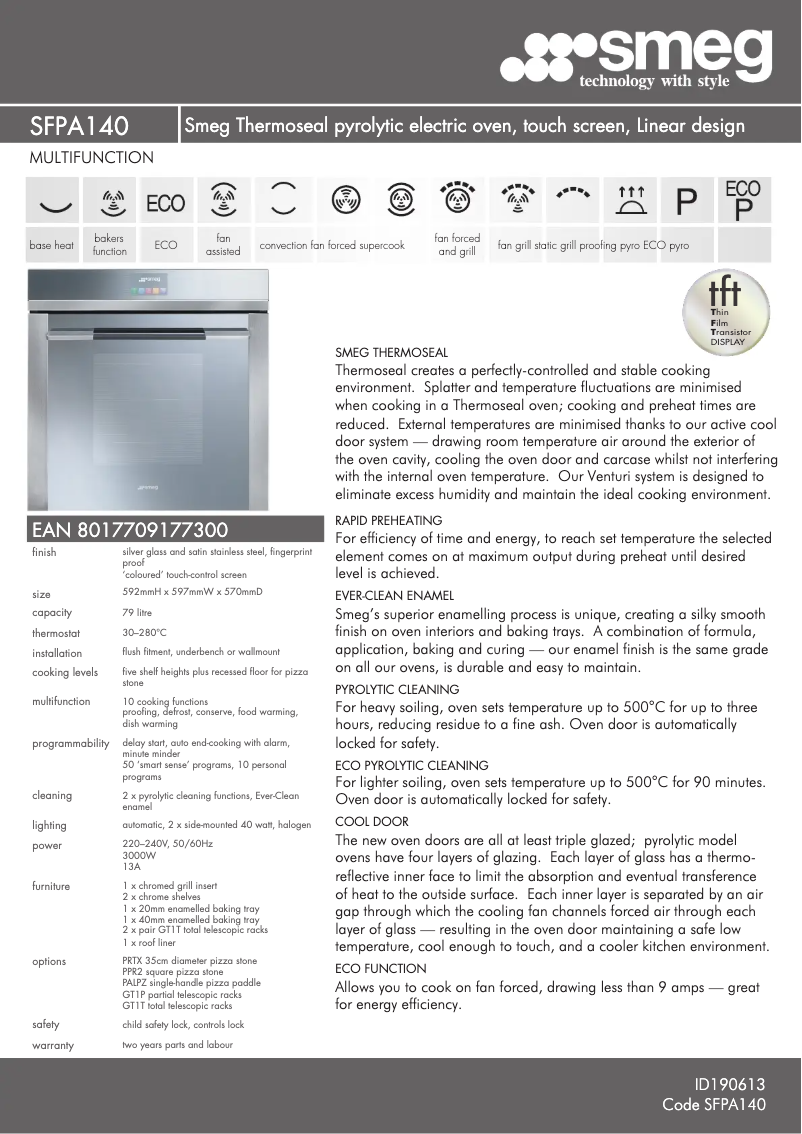 First page image of the manual for SFPA140