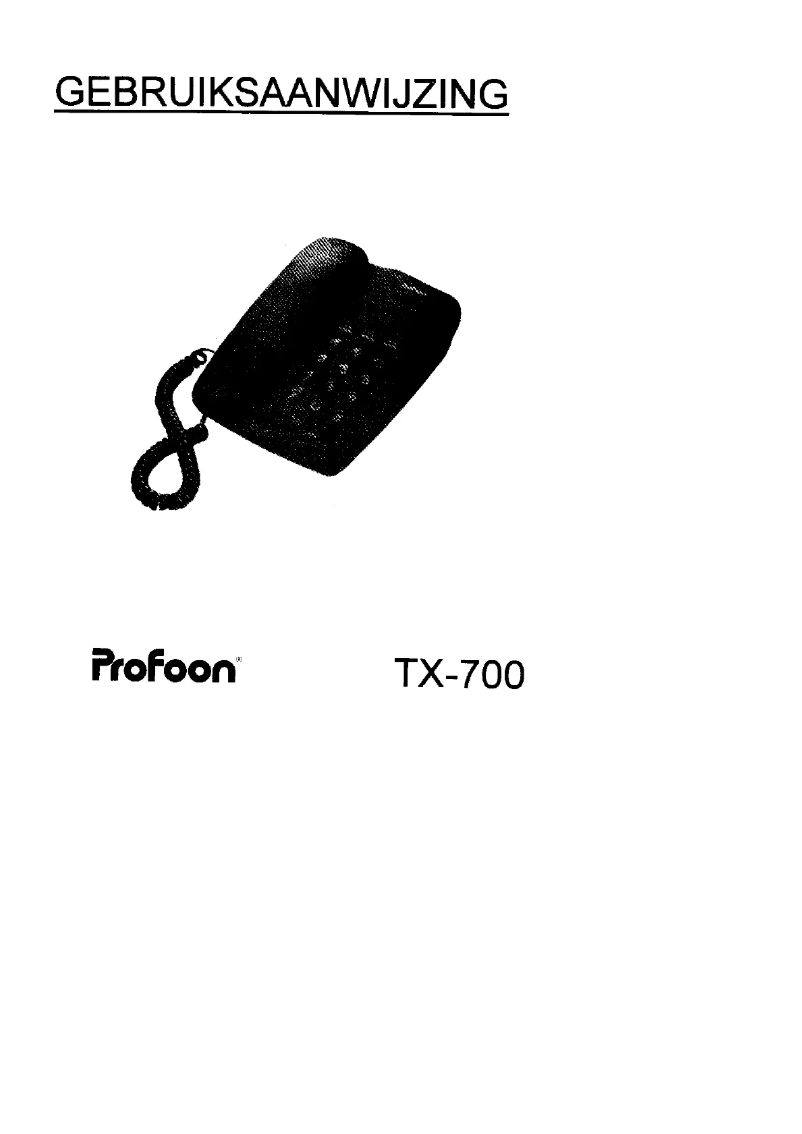 Page 1 of the manual User Manual Profoon TX-700