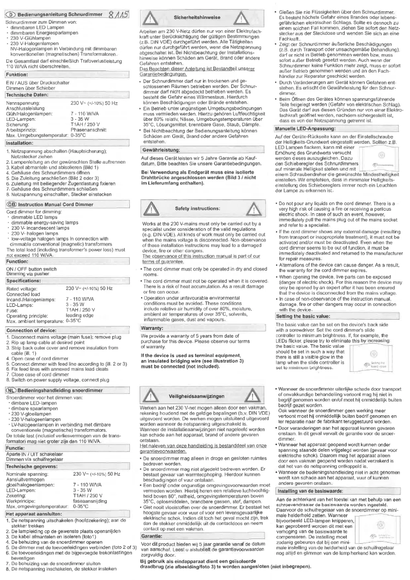 First page image of the manual for 8115