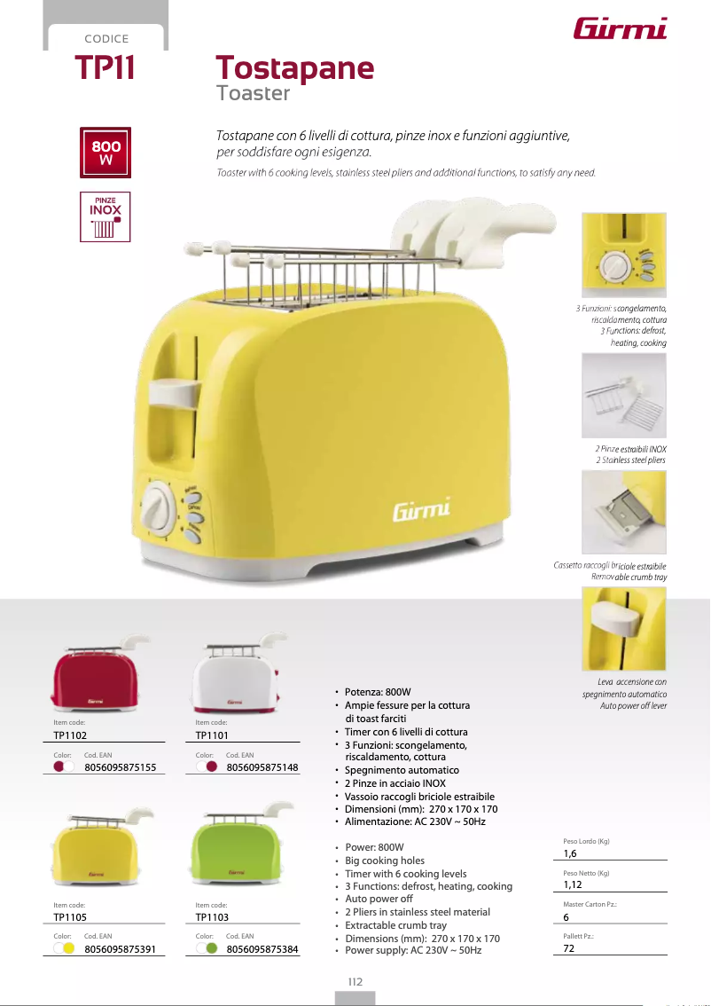 First page image of the manual for TP11