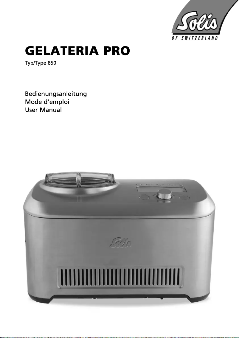 First page image of the manual for Gelateria Pro 850