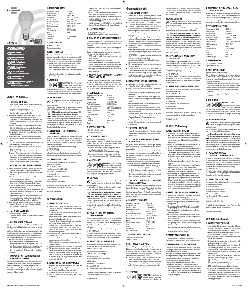 Page 1 of the manual User Manual Brennenstuhl Connect SB 800