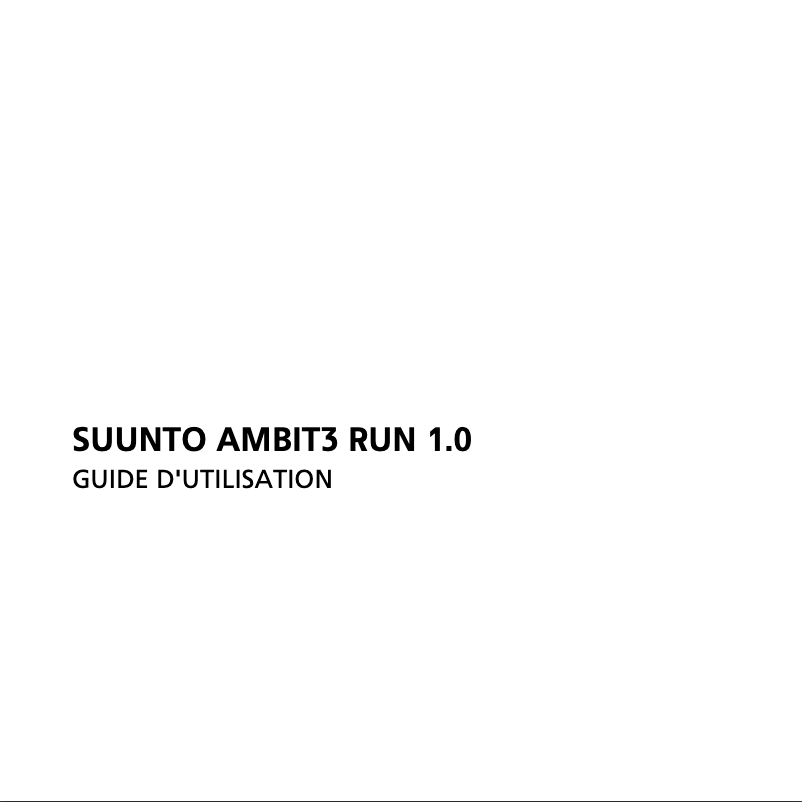 Page 1 of the manual User Manual Suunto Ambit 3 Run 1.0