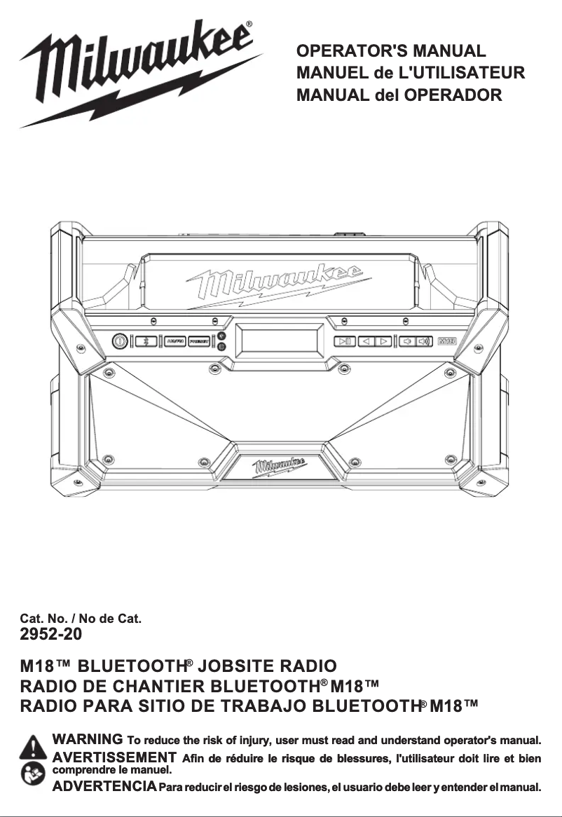 First page image of the manual for M18 2952-20