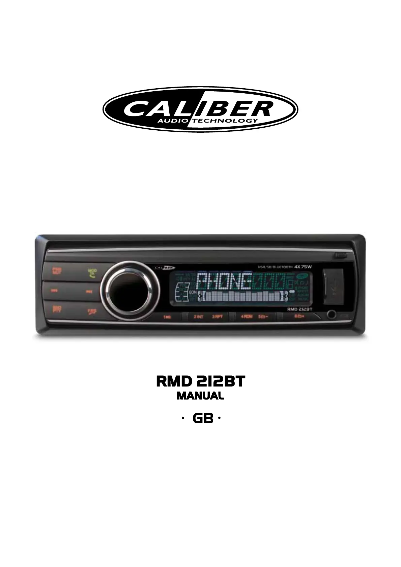 Page 1 of the manual User Manual Caliber RMD 212BT